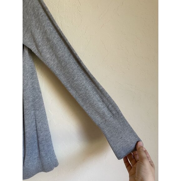 LOFT Size 12 Gray Cowl Neck Pullover Sweater Tunic Length Acrylic Blend - Picture 4 of 6